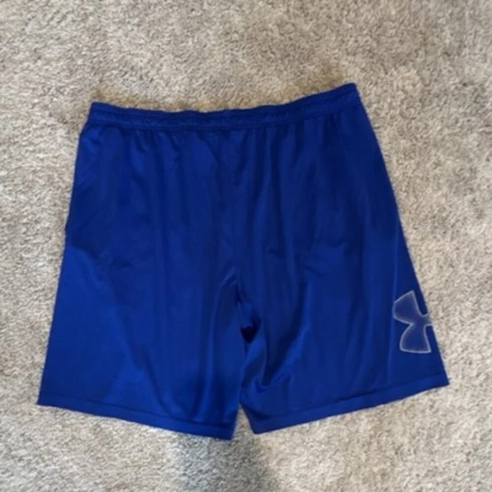 Under Armour Men's Athletic Mesh Shorts Blue XXL Regular Elastic Waist